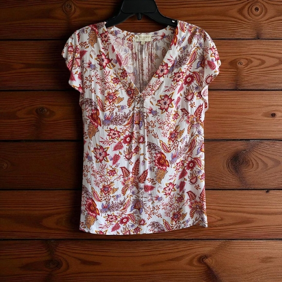 Cynthia Rowley Multicolor Floral Blouse size 1x - Picture 4 of 6